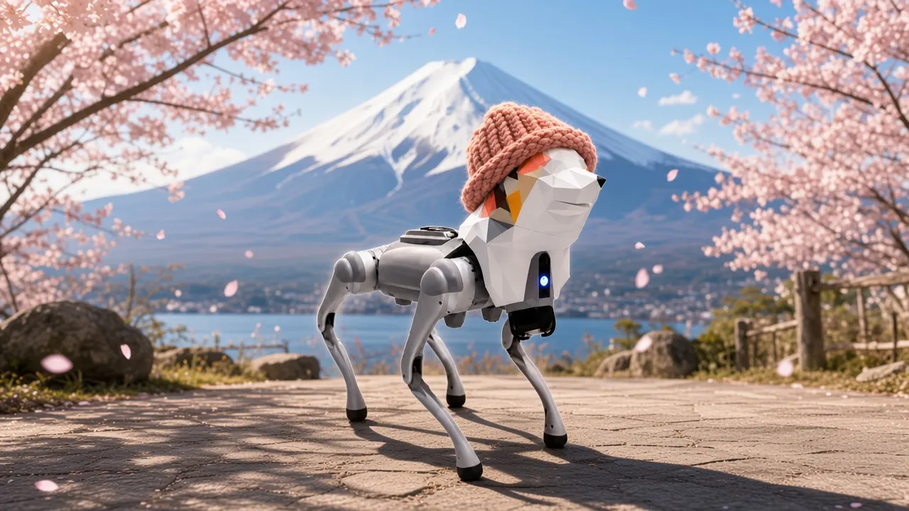 Hatchan at Fuji with sakura